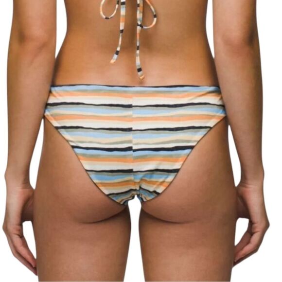Prana GEMMA reversible black / Striped Multicolor Bikini Bottom new with tags - Picture 1 of 5